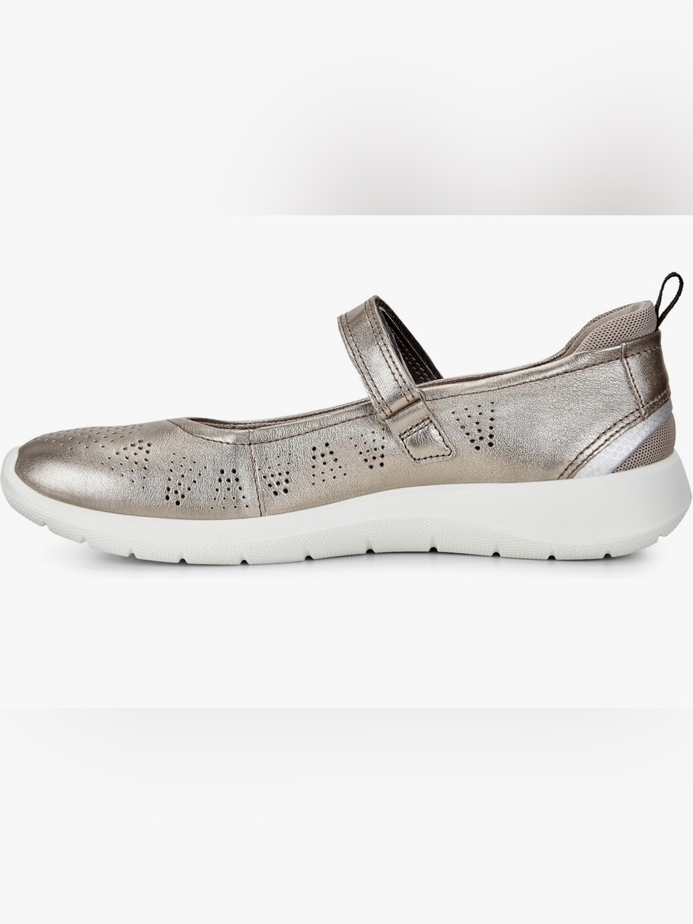 Ecco Metallic Pewter Mary Jane Slip-On Flats - Picture 5 of 10